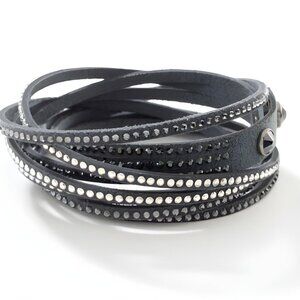 Touchstone Crystal Wrap Star Bracelet in Dark Grey